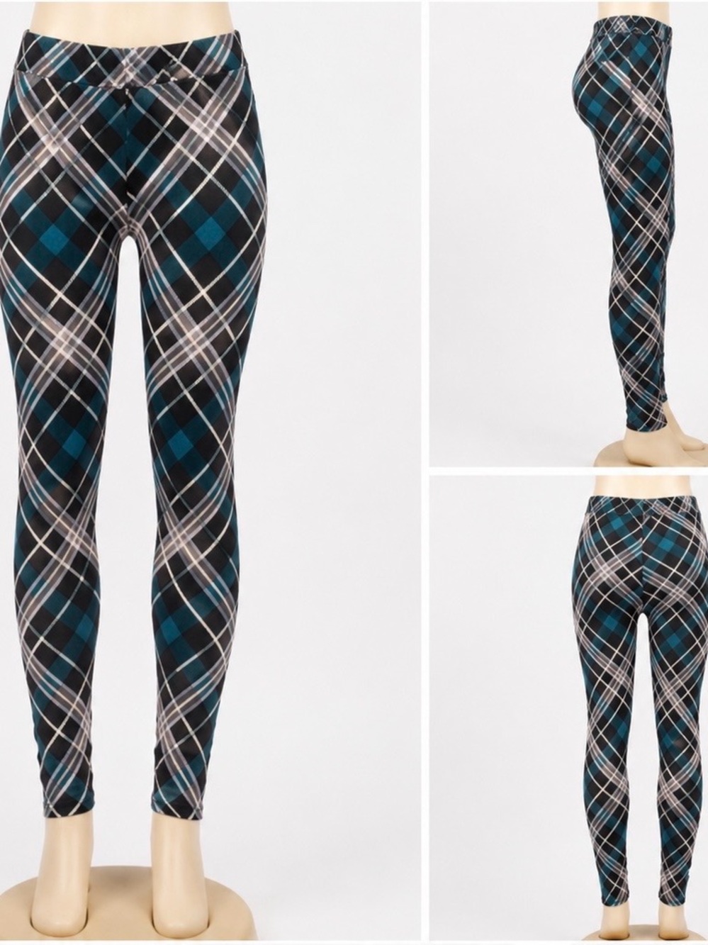 Lbisse Women’s Plaid Stretch Leggings
